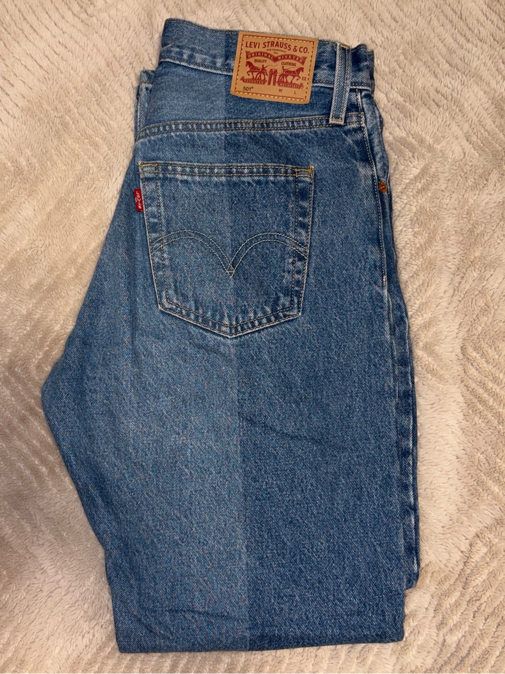 Levi's 501 Original Two-Tone Women's Jeans W28 L30 Medium Wash